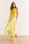 Women's Yellow Elastic Waist Piece Skirt Etk-19000331 - 4