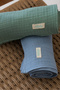 100% Cotton 4 Layer Muslin Cover Set of 2 (Indigo Blue and Green) - 6