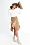 Women's Genuine Leather Suede Skirt - 5