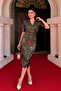 Velvet Sequin Jacket Dress - Khaki Green