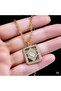 Gold Color Geometric Zircon Stone Necklace - 3