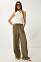 Muslin Palazzo Trousers Khaki Lmx0008 - 2