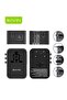 مقبس محول شحن عالمى سريع PC-2080 GaN PD بقوة 45 واط مزود بمنفذ تيار متردد مع 8 منافذ USB وUSB-C أسود - 3