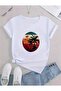 Women's Short Sleeve Palm Printed Viscose T-Shirt - 8