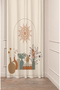 Minimalist Soft Plain Pastel Leaf Bohemian Special Design Digital Printed (Single Wing) Beige Cream Background Curtain