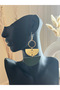 Metal Alloy Faux Leather Style Women's Earrings - 2