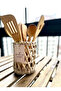 Countertop Wicker Spoon Holder Flower Pot Organizer Wicker Spoon Holder Bamboo Spoon Holder Wooden Spoon Holder - 2