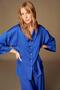Satin Button Detailed Shirt Collar Pajama Set 2 Piece Set 1528 Sax Blue - 2