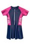 Uv Protection Skirted Tights Short Sleeve Girl's Swimsuit Mira 1511 Fuchsia - 3