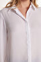 Women's Relax Fit Relax Cut Crepe Fabric Spanish Cuff White Solid Shirt - 3