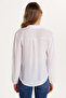 Women's Relax Fit Relax Cut Crepe Fabric Spanish Cuff White Solid Shirt - 5