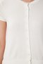 Women's Ecru V-Neck Seasonal Knitted Blouse Ub00386 - 3