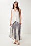 Women's Gray Crinkle Effect Summer Parachute Skirt Us00970 - 3