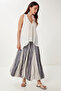 Women's Gray Crinkle Effect Summer Parachute Skirt Us00970 - 2
