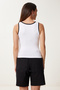 Women White Contrast Cut Out Detailed Knitted Blouse Us00965 - 5
