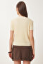 Women's Yellow Basic Corded Knitted Blouse Hf00468 - 5