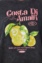 Women's Anthracite Printed Washed Crop Knitted T-Shirt An00237 - 4