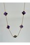 316L Steel Purple Pearlescent Gold Women's Necklace