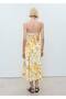 Floral Midi Dress with Shirring - 4