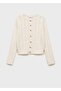 Openwork Detailed Knitted Print Cardigan - 3