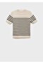 Striped short-sleeved sweater - 3