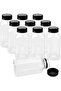 FUFU 12pcs 8oz Plastic Juice Bottles with Caps, Empty Clear Plastic Bottles Bulk with Black Tamper Evident Lids for Juicing, Smoothie and Other Drinks Beverage