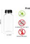 FUFU 12pcs 8oz Plastic Juice Bottles with Caps, Empty Clear Plastic Bottles Bulk with Black Tamper Evident Lids for Juicing, Smoothie and Other Drinks Beverage - 2