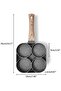 Kitchen Nonstick Frying Pans 4 Hole Omelet Pan For Burger Eggs Ham Pancake Maker Wooden Handl - 2