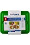 Clear Ribbed Rectangular Microwave Container 3-Compartment with Multicolour Lids, 5 Sets - 2