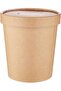 Disposable Kraft Soup Brown Cup 26 ounce with Lid for Take away / To Go Food Packaging, 5 Pi - 2