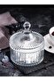 Tent Shaped Crystal Glass Dish with Lid - 2