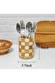 Bamboo Utensil Holder, Cutlery Organizer, Kitchen Countertop Silverware Storage Rack, Wooden Utensil Caddy for Cooking Tools - 6