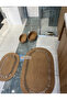 70*120-40*60-2 Bath Kit with Basket. Gift Dowry Jute Wicker Bohemian Modern - 2