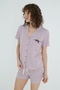 Gingham Pocket Bow Detailed Shirt Shorts Pajama Set - 6