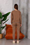 Crew Neck Sweatshirt and Bottom Tracksuit with Leg Camisole Detail - 5