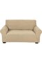 High Stretch 2 Seater Sofa Cover 140-175cm Size Cream