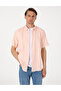Powder Comfort Fit 100% Linen Short Sleeve Shirt 50317354-Vr042
