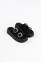 Women's Black Suede Buckle Women's Orthopedic Sole Platform Slippers Sandals - 4
