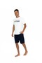 Men's Bottom Top Round Neck Pajama Shorts Set Relaxed Short Sleeve Crew Neck - 2