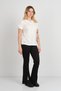 Women's Collar Buckle Skirt and Slit Sleeves Metal Ornament Detailed Blouse 24132 Ecru - 2
