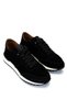 Men's Genuine Leather Black Suede Sneakers & Sports Shoes - 2