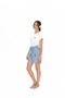 U.S. Polo Assn. Women's Round Neck Bottom Top Lace up Striped Pajama Shorts Set - 2