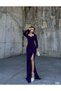 Davina Slit Detailed Evening Dress 583035 Purple - 2