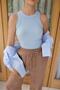 Baby Blue Halter Neck Ribbed Undershirt