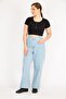 Women's Blue Large Size 5 Pockets Lycra Free Jeans 65n36039 - 3