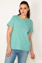 Women's Plus Size Blue Cyan Blue Cotton Fabric Pocket Detailed Blouse 65n32170 - 3