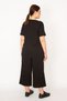 Women's Black Camisole Knitted Elastic Waist Wide Leg Trousers V-Neck Blouse Suit 65N32939 - 8