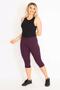 Women's Large Size Plum Leggings with Front Decoration and Back Pockets 65n35202