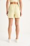 Women's Lemon Yellow Elastic Waist Pocket Detail High Waist Tasseled Short Linen Shorts Yp5322 60283389 - 6