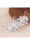 Eleni Handmade Pearl Leaf and Flower Detailed Promise Engagement Wedding Wedding Elegant Bridal Hair Accessory - 3